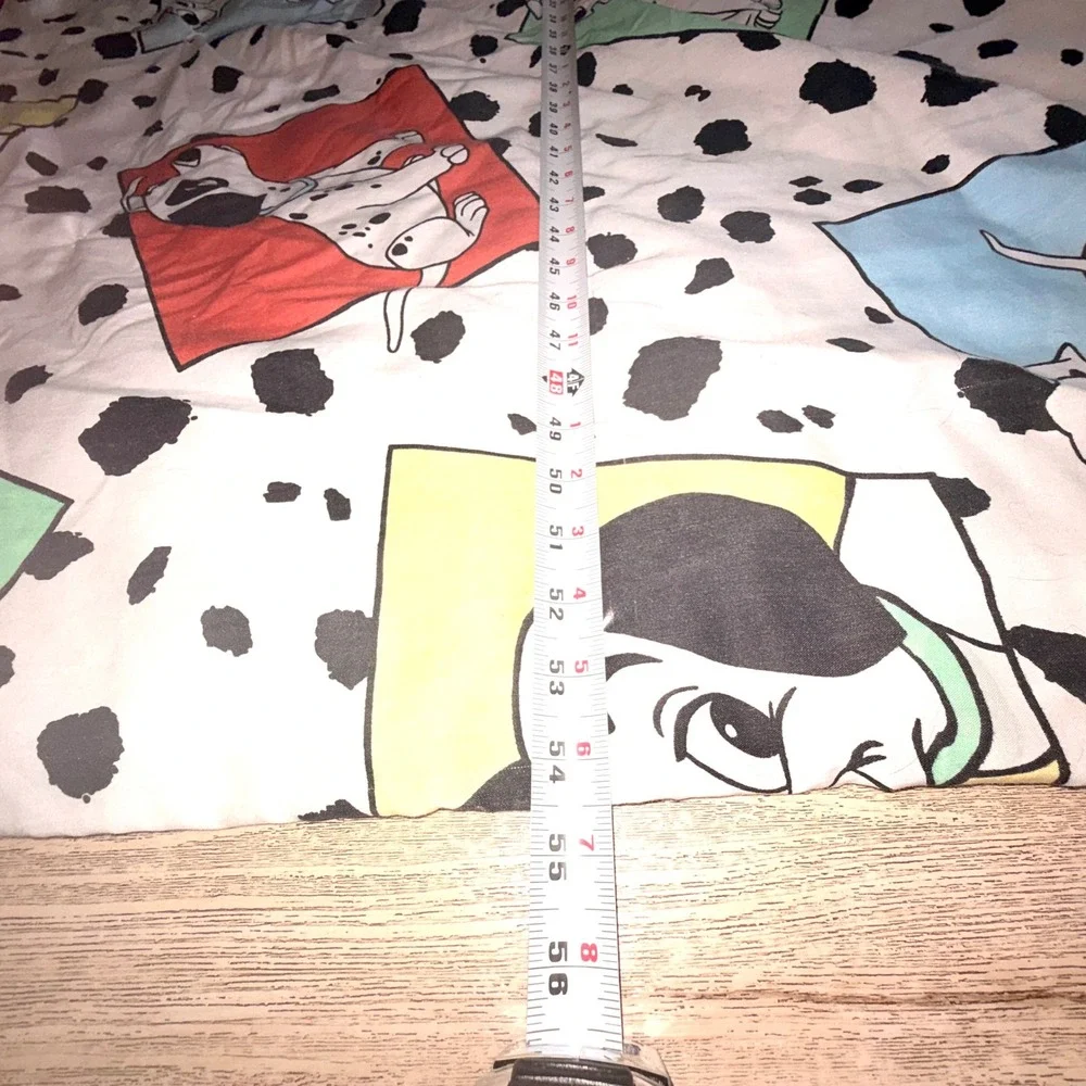 Vtg Nursery Rhyme Embroidered Quilt Reversible 101 Dalmatians Baby Blanket